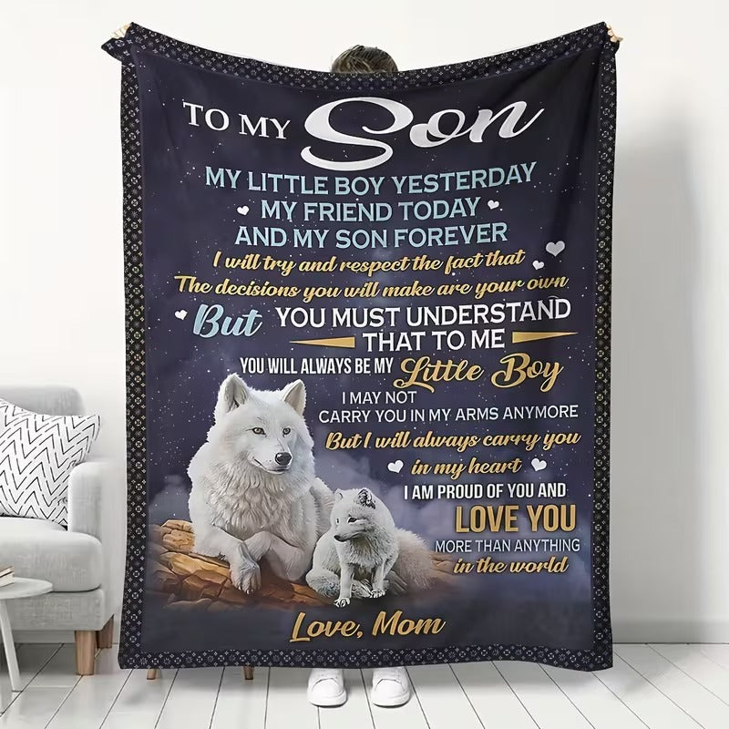 BLANKET FOR SON FROM MOM – COMFORT & WARMTH GIFT Sherpa Fleece Blanket