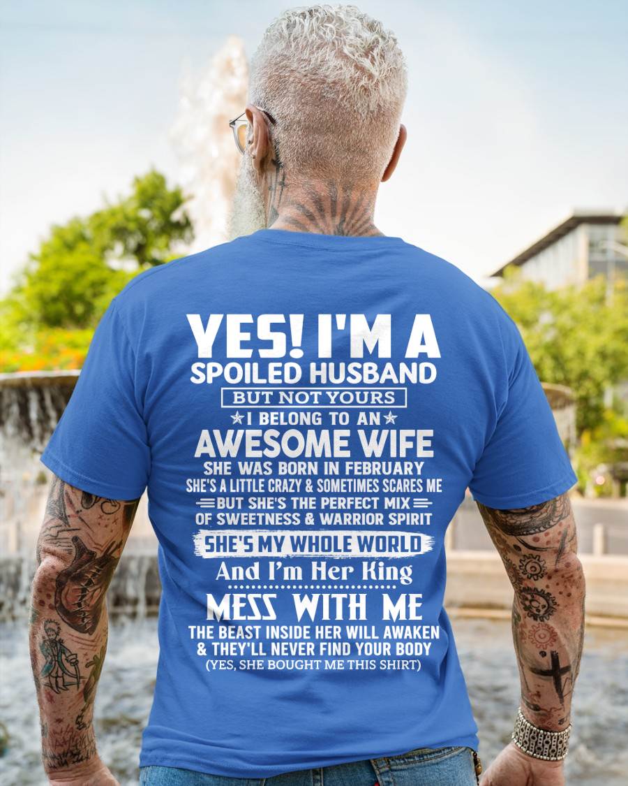Awesome Wife February - Gift for Boyfriend, Gift for Husband from Wife - Perfect Gift for Your Husband - HL02 (SKU2605-375-02)