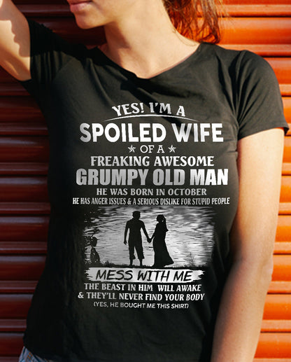 Awesome grumpy old man was born October - Gift for girlfriend, Gift for wife from husband - Perfect gift for your wife - HL10 (SKU2601-226-10)