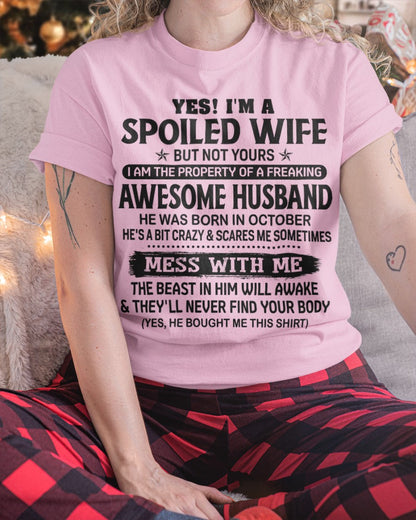 October - Gift For Girlfriend T-Shirt - Gift For Wife T-Shirt - Funny T-Shirts For Girlfriend - Special gift for your Wife – HL10 (SKUT2605-45-10)