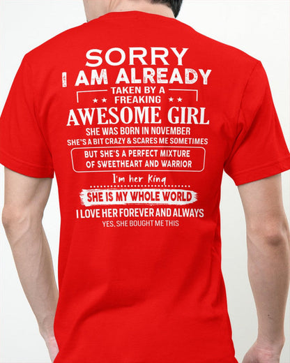 November - Awesome girl - Perfect gift for your boyfriend - (SKU04-86) - HL11
