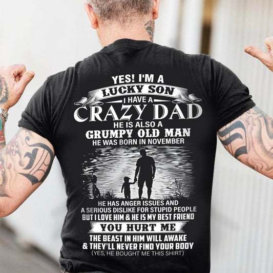 November - Gift For Son Tshirt From Dad - Funny T-shirts For Son - Special gift for your Son - HL11 (SKU2604-91-11)