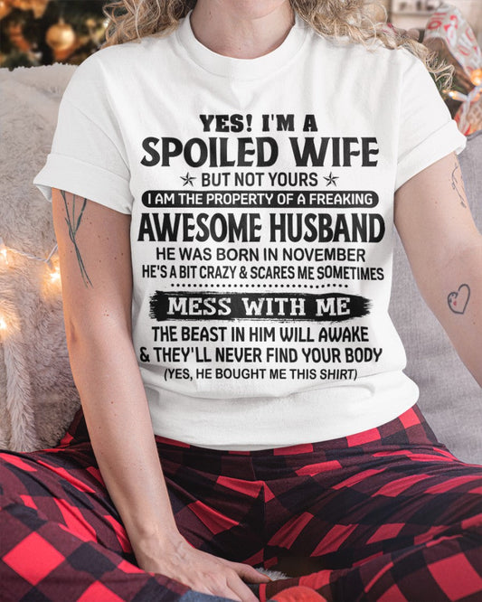 November - Gift For Girlfriend T-Shirt - Gift For Wife T-Shirt - Funny T-Shirts For Girlfriend - Special gift for your Wife – HL11 (SKUT2605-45-11)