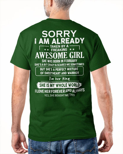 February - Awesome girl - Perfect gift for your boyfriend - (SKU04-86) - HL02