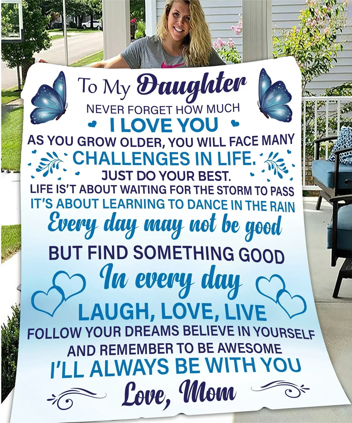 Daughter Never Forget Blanket - from mom