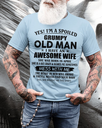 April Awesome Wife Was Born In April - Gift For Boyfriend, Gift For Husband From Wife - Perfect Gift For Your Husband - HL04 (SKU2606-232-04)