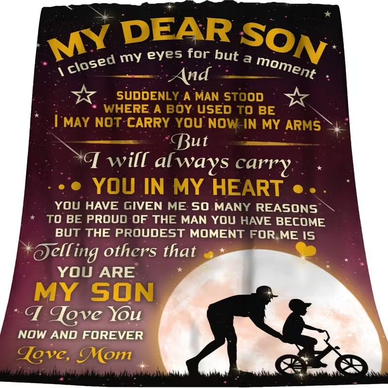 BLANKET FOR SON FROM MOM – COMFORT & WARMTH GIFT Sherpa Fleece Blanket