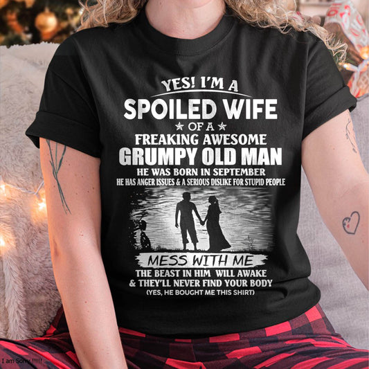 Awesome grumpy old man was born September - Gift for girlfriend, Gift for wife from husband - Perfect gift for your wife - HL09 (SKU2601-226-09)