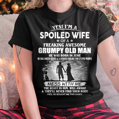 Awesome grumpy old man was born June - Gift for girlfriend, Gift for wife from husband - Perfect gift for your wife - HL06 (SKU2601-226-06)