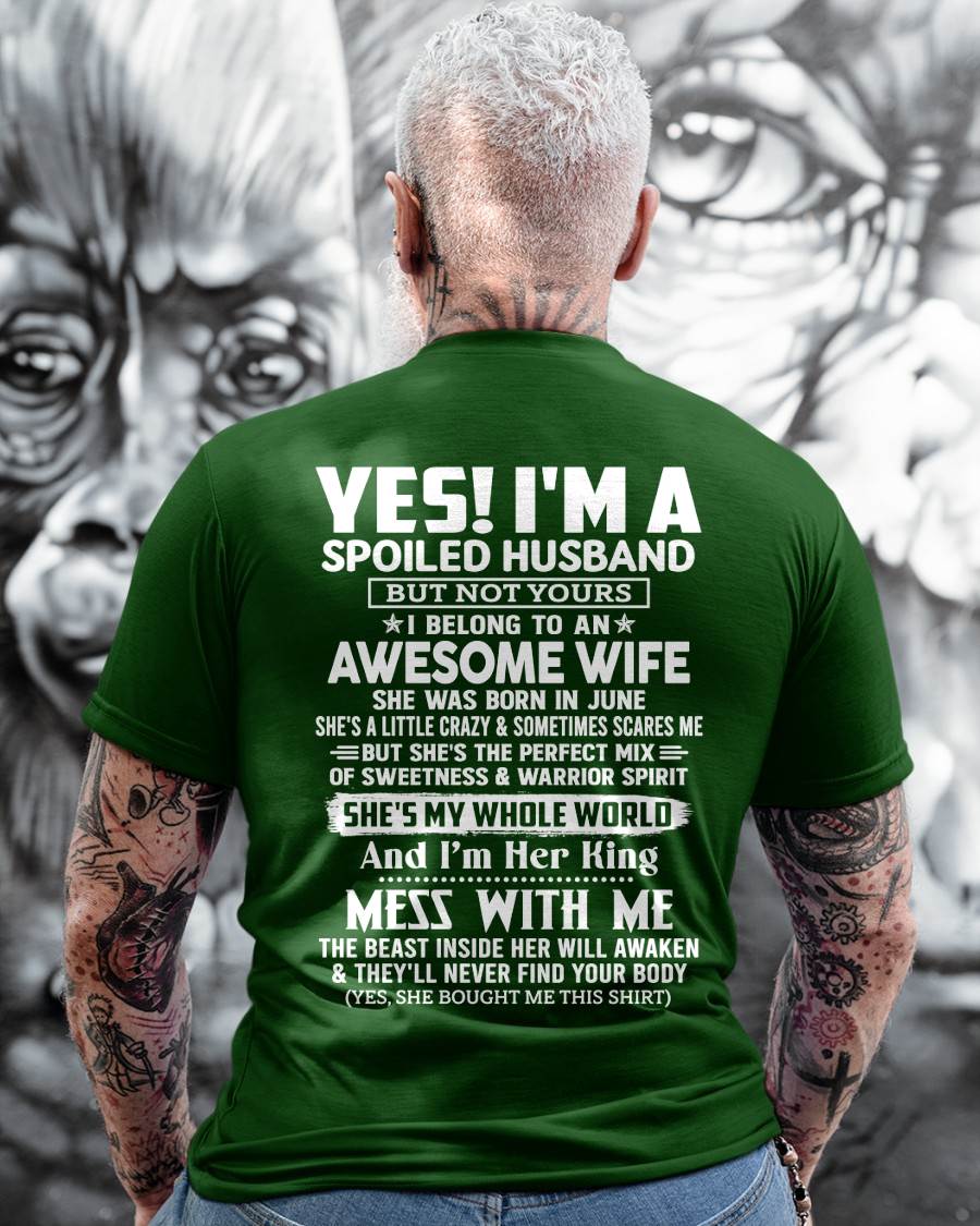 Awesome Wife June - Gift for Boyfriend, Gift for Husband from Wife - Perfect Gift for Your Husband - HL06 (SKU2605-375-06)