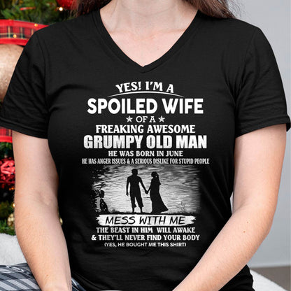 Awesome grumpy old man was born June - Gift for girlfriend, Gift for wife from husband - Perfect gift for your wife - HL06 (SKU2601-226-06)