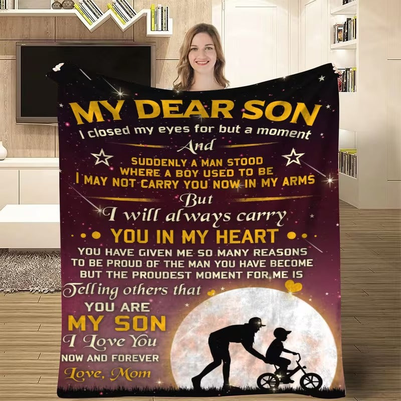 BLANKET FOR SON FROM MOM – COMFORT & WARMTH GIFT Sherpa Fleece Blanket