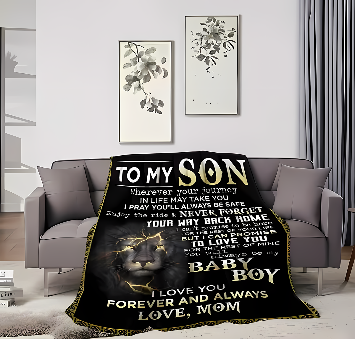 Special Gift For Your Son Blanket - From Mom00