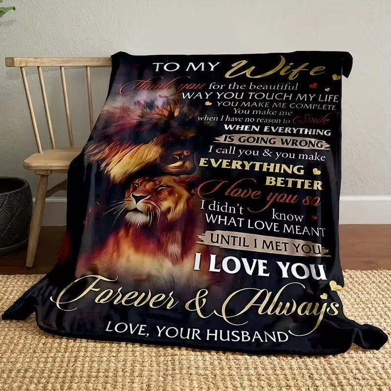 BLANKET FOR WIFE FROM HUSBAND – COMFORT & WARMTH GIFT Sherpa Fleece Blanket
