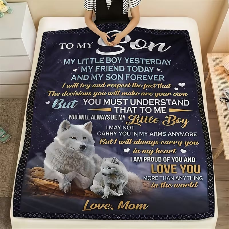 BLANKET FOR SON FROM MOM – COMFORT & WARMTH GIFT Sherpa Fleece Blanket
