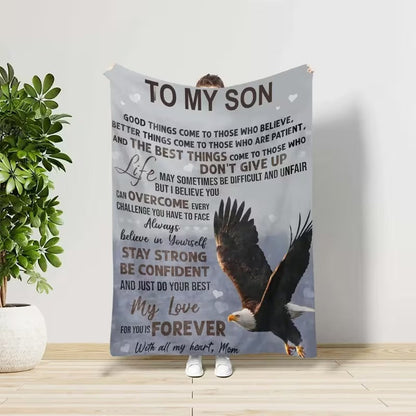 BLANKET FOR SON FROM MOM – COMFORT & WARMTH GIFT Sherpa Fleece Blanket