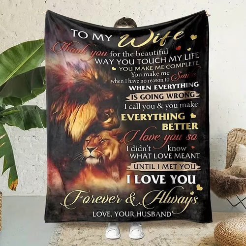 BLANKET FOR WIFE FROM HUSBAND – COMFORT & WARMTH GIFT Sherpa Fleece Blanket