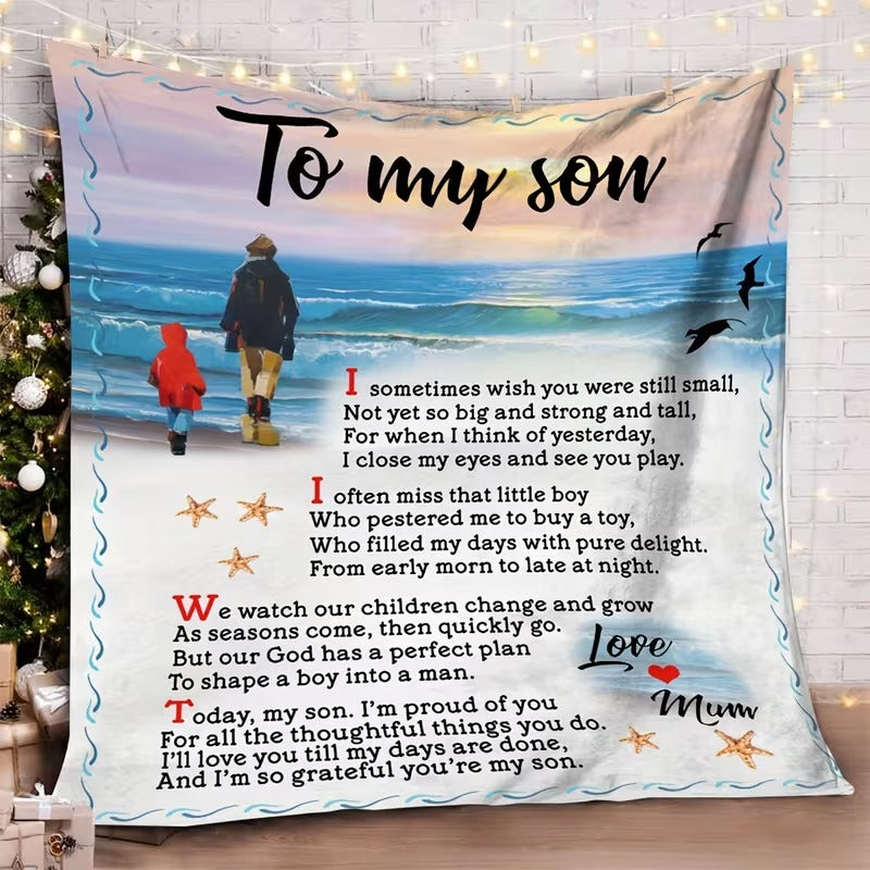 BLANKET FOR SON FROM MOM – COMFORT & WARMTH GIFT Sherpa Fleece Blanket