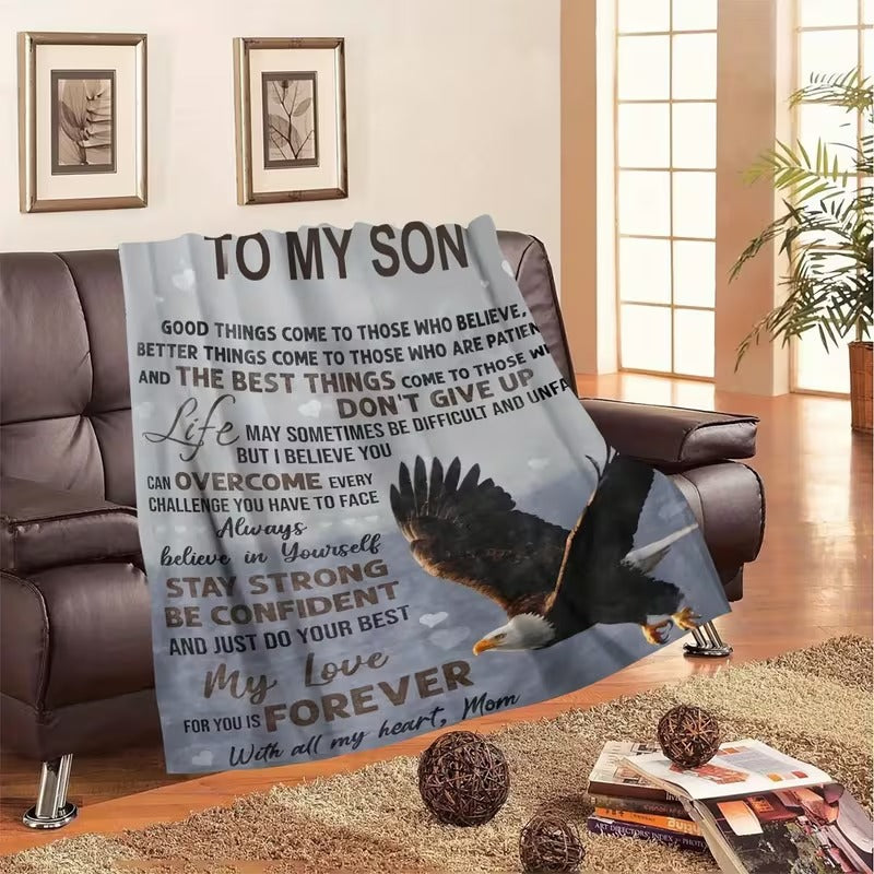 BLANKET FOR SON FROM MOM – COMFORT & WARMTH GIFT Sherpa Fleece Blanket