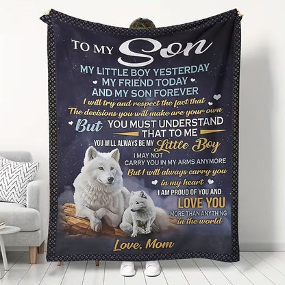 BLANKET FOR SON FROM MOM – COMFORT & WARMTH GIFT Sherpa Fleece Blanket