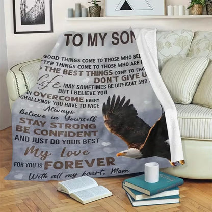 BLANKET FOR SON FROM MOM – COMFORT & WARMTH GIFT Sherpa Fleece Blanket