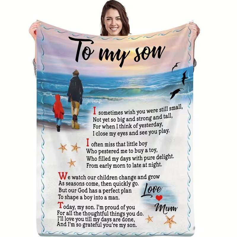 BLANKET FOR SON FROM MOM – COMFORT & WARMTH GIFT Sherpa Fleece Blanket