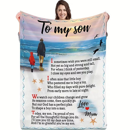 BLANKET FOR SON FROM MOM – COMFORT & WARMTH GIFT Sherpa Fleece Blanket