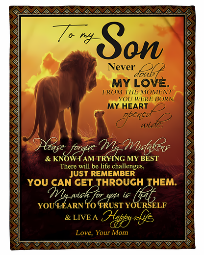 Special Gift For Your Son Blanket - From Mom