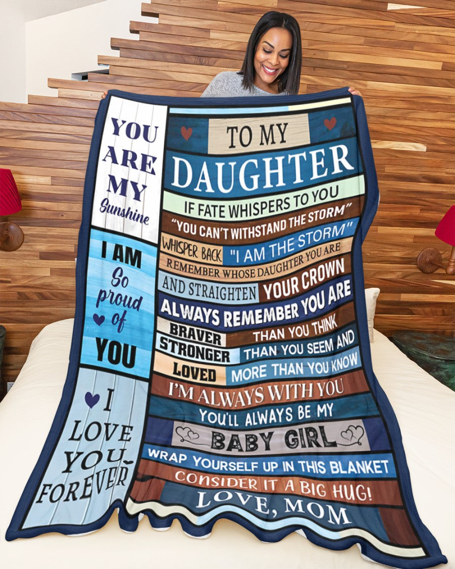 BLANKET FOR DAUGHTER – COMFORT & WARMTH GIFT FROM MOM Sherpa Fleece Quilt Blanket NTTD00 (SKUB-BLK-MOMD)