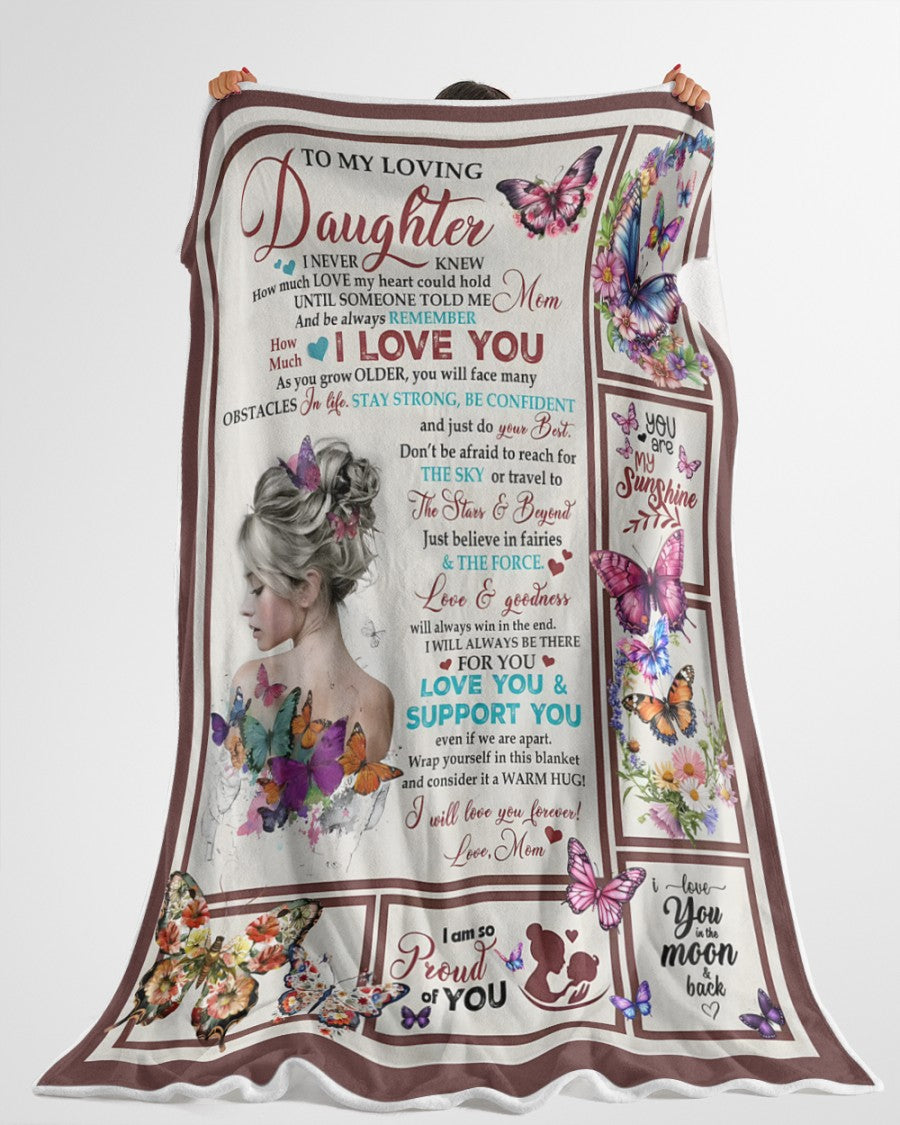 BLANKET FOR DAUGHTER – COMFORT & WARMTH GIFT FROM MOM Sherpa Fleece Quilt Blanket NTTD00 (SKUB11-49)