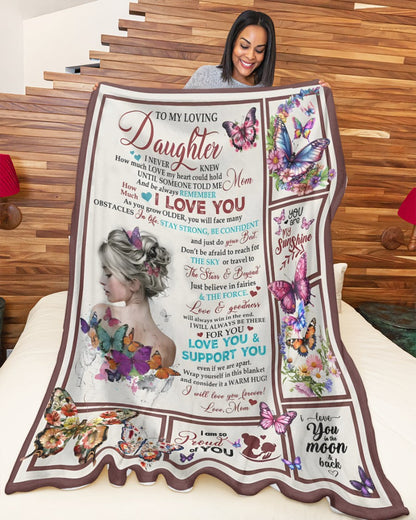 BLANKET FOR DAUGHTER – COMFORT & WARMTH GIFT FROM MOM Sherpa Fleece Quilt Blanket NTTD00 (SKUB11-49)