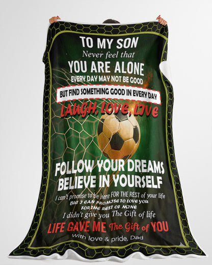 BLANKET FOR SON – COMFORT & WARMTH GIFT FROM DAD Sherpa Fleece Quilt Blanket NTTD00 (SKUB-BLK-DADFB2)