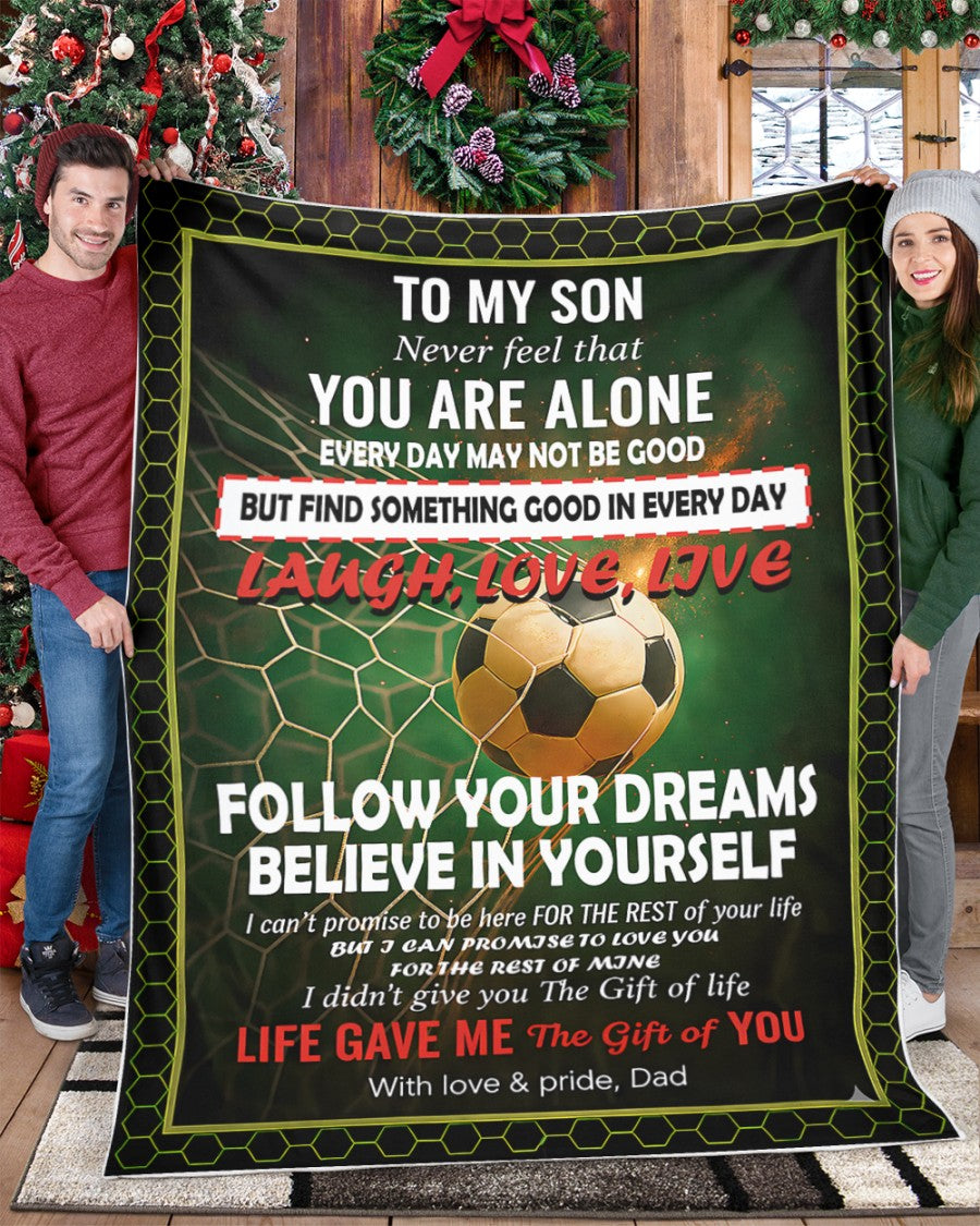 BLANKET FOR SON – COMFORT & WARMTH GIFT FROM DAD Sherpa Fleece Quilt Blanket NTTD00 (SKUB-BLK-DADFB2)