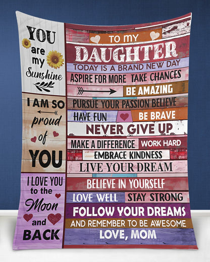BLANKET FOR DAUGHTER – COMFORT & WARMTH GIFT FROM MOM Sherpa Fleece Quilt Blanket NTTD00 (SKUB-BLK-MOMD2)
