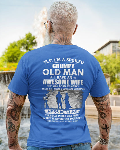 Awesome wife was born March - Gift for boyfriend, Gift for husband from wife - Perfect gift for your husband - HL03 (SKU10-79-03)