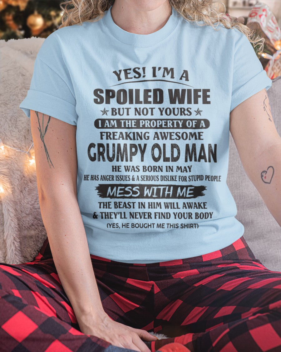 Grumpy Old Man May – Gift For Girlfriend T-Shirt - Gift For Wife T-Shirt - Funny Gift T-Shirt for Girlfriend - Gift for your wife – Anniversary, Birthday & Holiday Present from Boyfriend or Husband - Perfect gift for your wife – HL05 (SKU07-16-05)