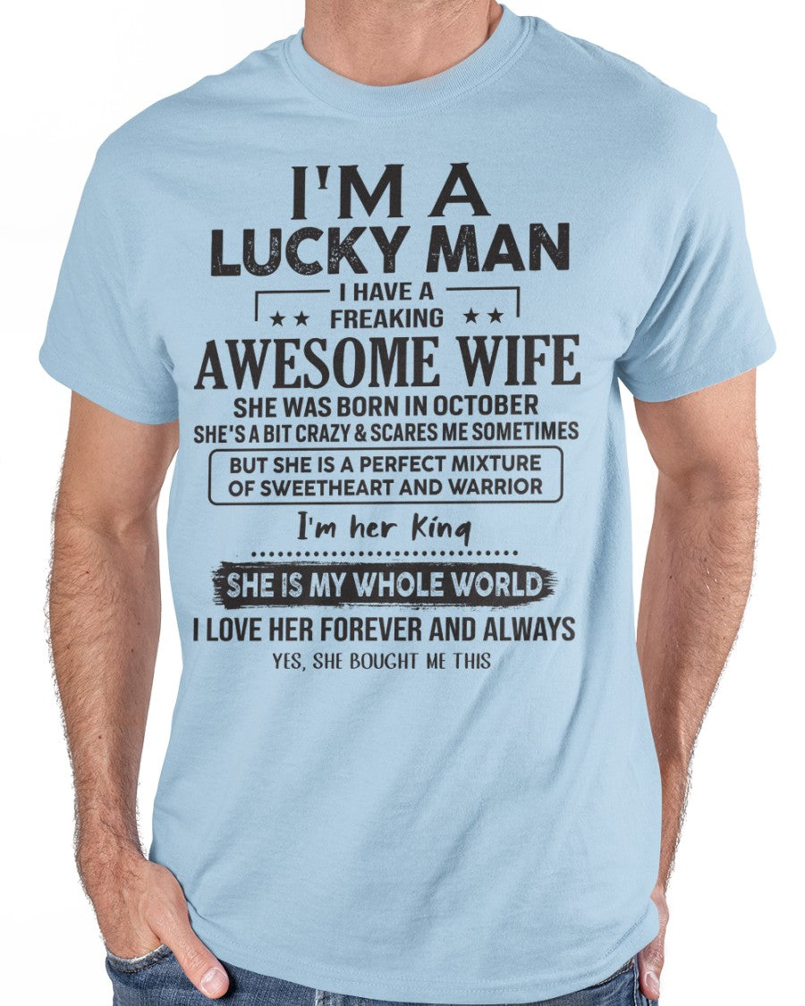 October - Awesome wife born in October - Special gift for your husband - HL10 (SKU06-29-10)