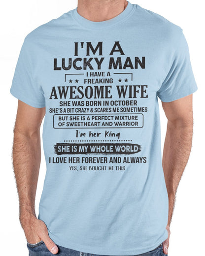 October - Awesome wife born in October - Special gift for your husband - HL10 (SKU06-29-10)