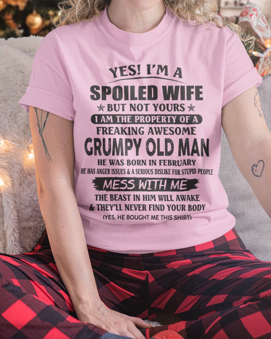 Grumpy Old Man February – Gift For Girlfriend T-Shirt - Gift For Wife T-Shirt - Funny Gift T-Shirt for Girlfriend - Gift for your wife – Anniversary, Birthday & Holiday Present from Boyfriend or Husband - Perfect gift for your wife – HL02 (SKU07-16-02)