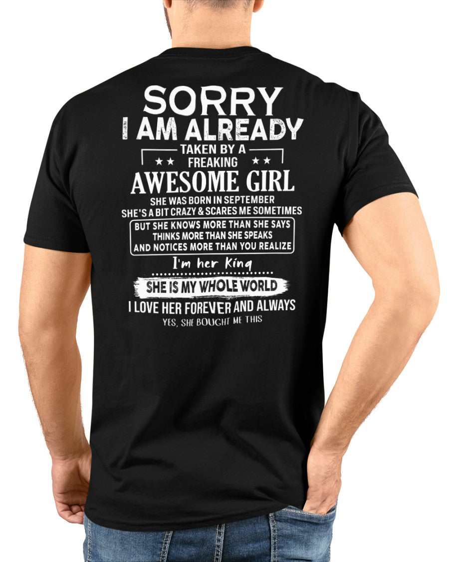 Sorry Girls, I’m Taken - My Girlfriend is Crazy & Cute - Perfect gift for your boyfriend - HL09 (SKU04-95-09)