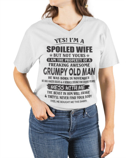 Grumpy Old Man November – Gift For Girlfriend T-Shirt - Gift For Wife T-Shirt - Funny Gift T-Shirt for Girlfriend - Gift for your wife – Anniversary, Birthday & Holiday Present from Boyfriend or Husband - Perfect gift for your wife – HL11 (SKU07-16-11)