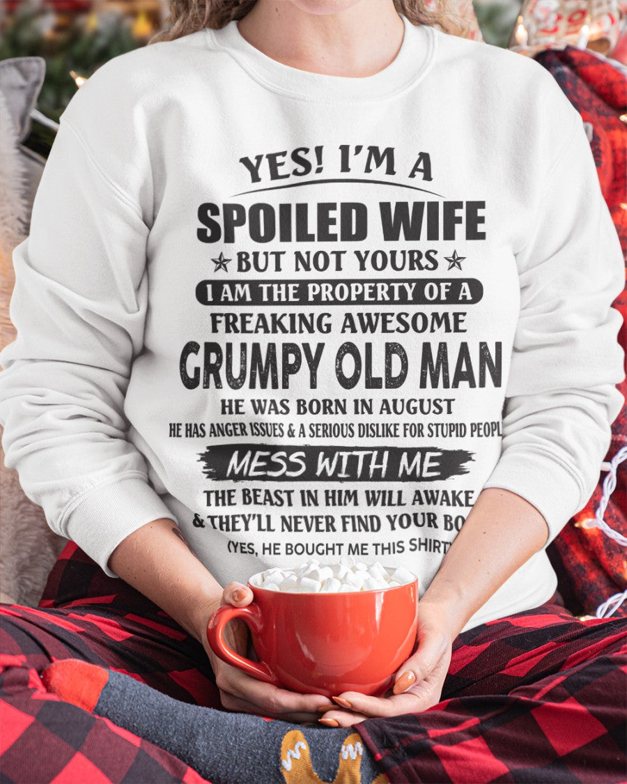 Grumpy Old Man August – Gift For Girlfriend T-Shirt - Gift For Wife T-Shirt - Funny Gift T-Shirt for Girlfriend - Gift for your wife – Anniversary, Birthday & Holiday Present from Boyfriend or Husband - Perfect gift for your wife – HL08 (SKU07-16-08)