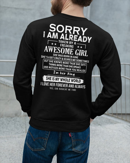 Sorry Girls, I’m Taken - My Girlfriend is Crazy & Cute - Perfect gift for your boyfriend - HL06 (SKU04-95-06)