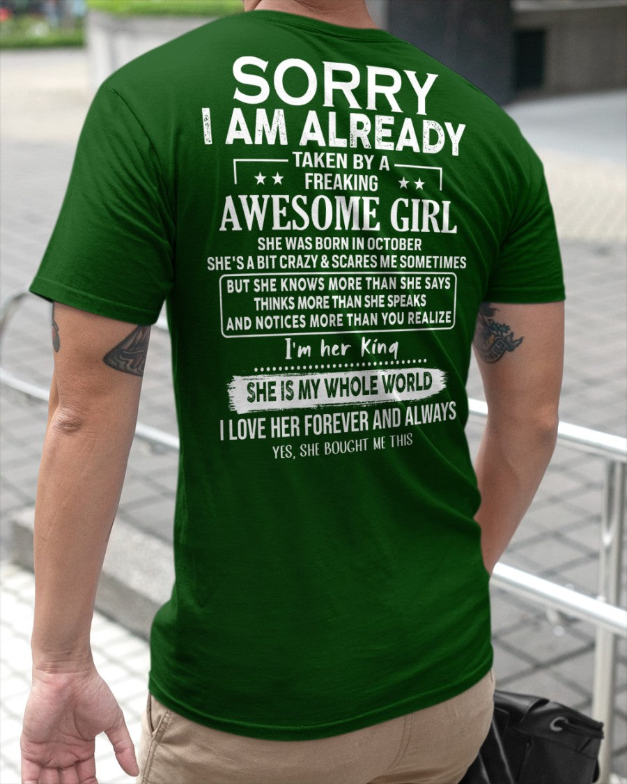 Sorry Girls, I’m Taken - My Girlfriend is Crazy & Cute - Perfect gift for your boyfriend - HL10 (SKU04-95-10)