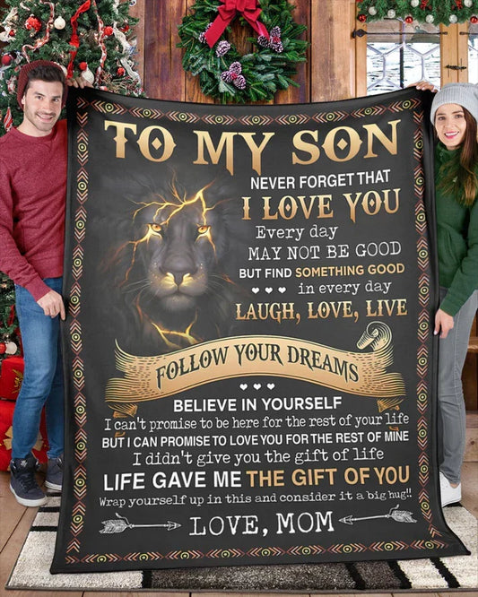 BLANKET FOR SON - GIFT FROM MOM - COMFORT & WARMTH GIFT (SKUB09-12)