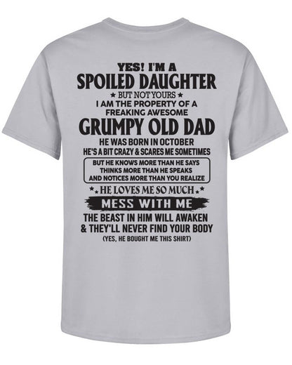 October - Grumpy Old Dad was born in October - Gift for your daughter from dad - HL10 (SKU05-89-10)