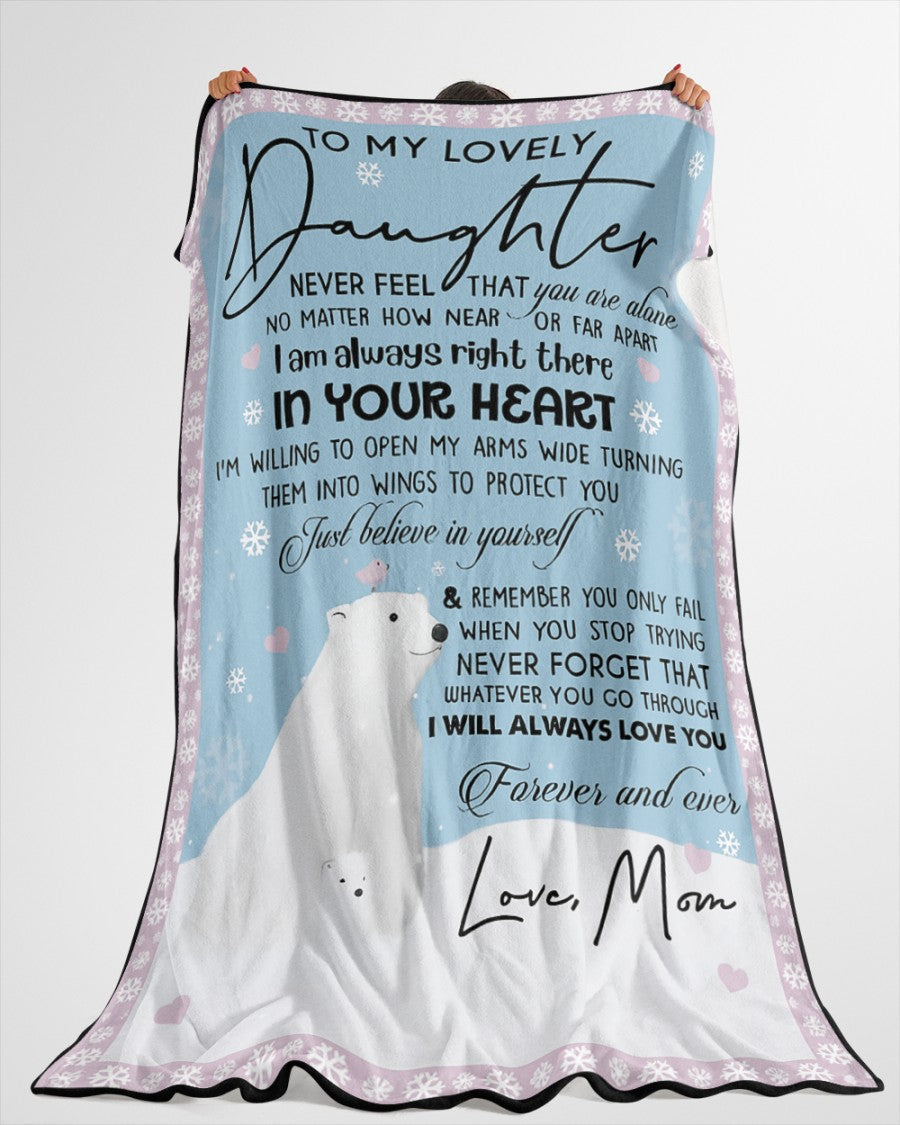 Special Gift For Your Daughter Blanket - From Mom01