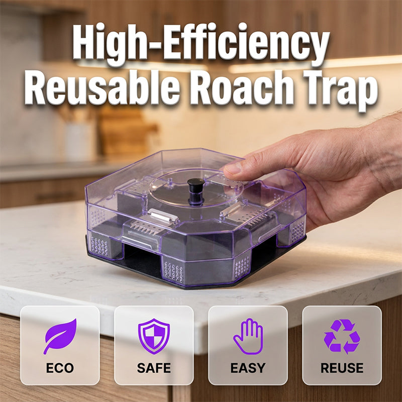 🔥Reusable Effective Roach Trap， Non-Toxic Sticky Cockroach Catcher for Kitchen Home Indoor Pest Control