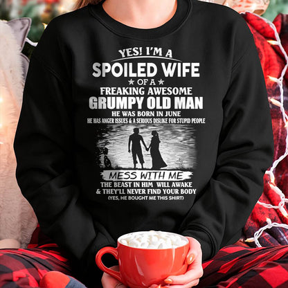 Awesome grumpy old man was born June - Gift for girlfriend, Gift for wife from husband - Perfect gift for your wife - HL06 (SKU2601-226-06)